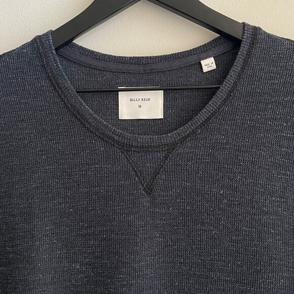 Billy Reid Henry Dark Navy Long Sleeve Crewneck Pullover Sweatshirt - Picture 2 of 4